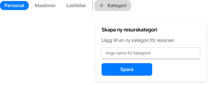 Skapa egna resurskategorier